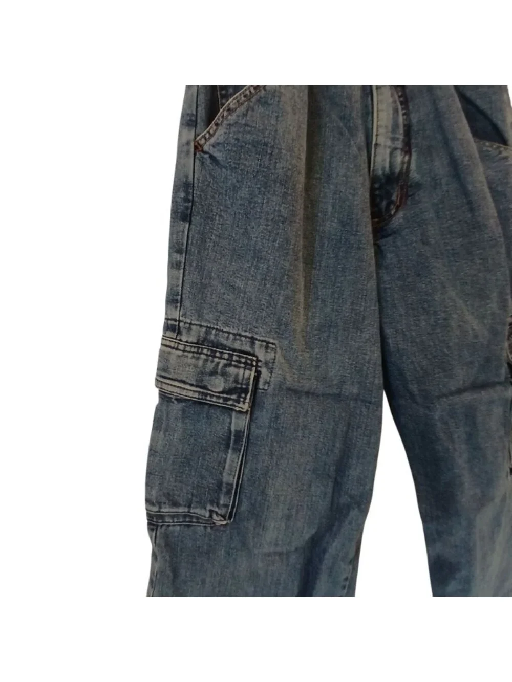 Guess Womens Denim Cargo Pants Size 29 Style 34815 100% Cotton Made USA #H-28 - Picture 9 of 14